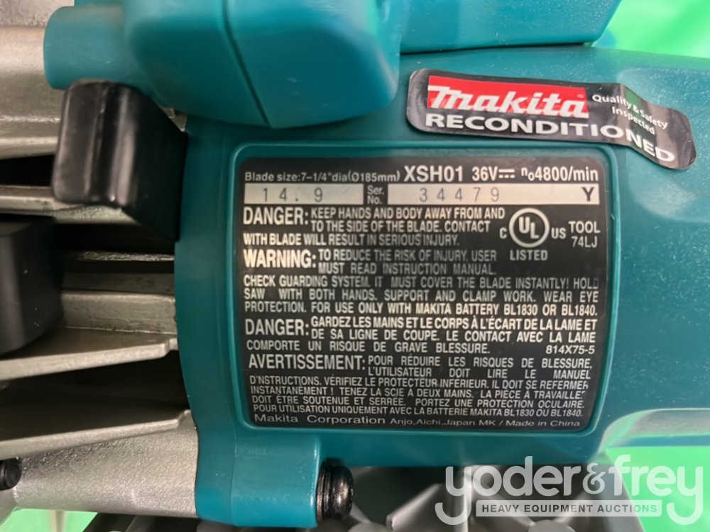 Unused Makita Reconditioned 18v LXT Lithium Ion 36V Cordless 7 Circular Saw Tool Only 1 Year Factory Warranty XSH01Z Findlay Yoder Frey